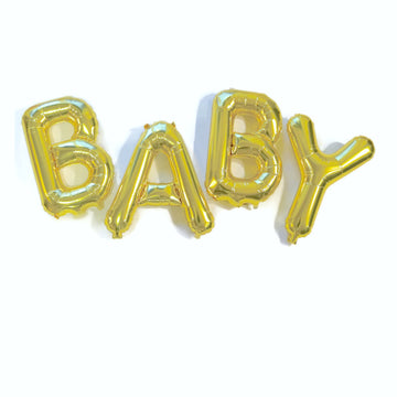 Gold baby balloon letters