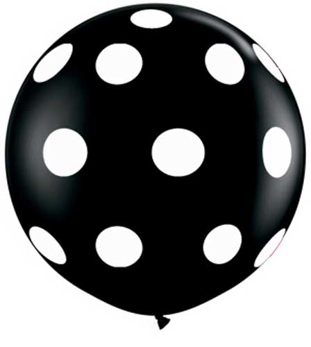 black and white polka dot balloon
