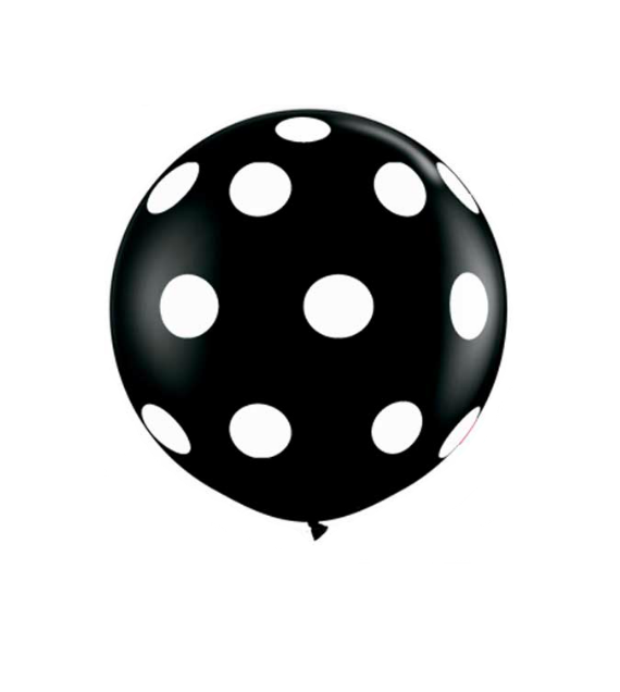 black and white polka dot balloon