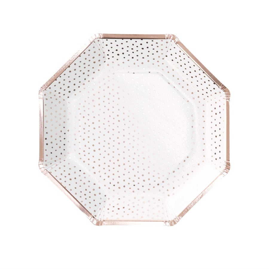hexagon polka dot plates