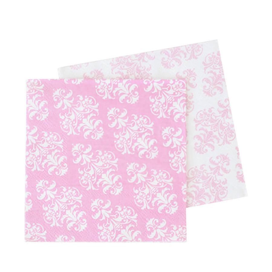 pink damask paper napkins