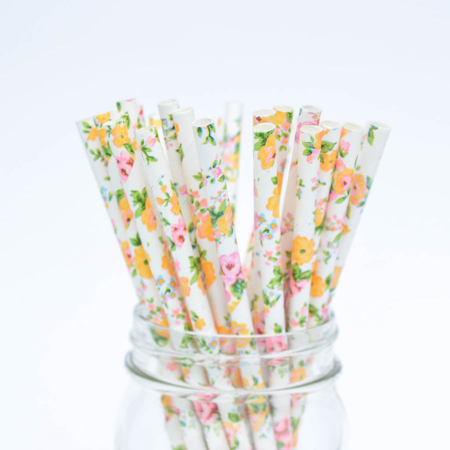 Floral Paper straws