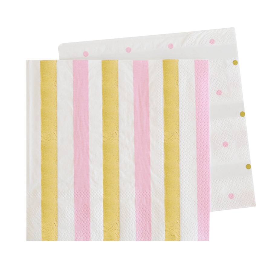 pink polka dot dinner napkins