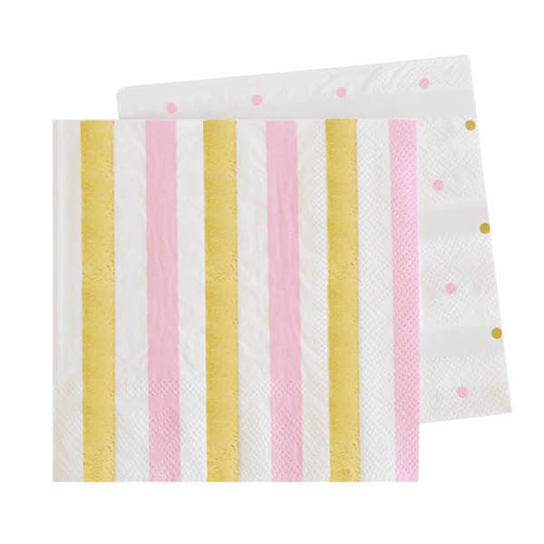 pink and gold napkins