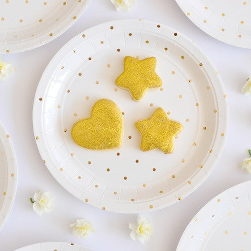 Gold Polka Dot Dessert Plates