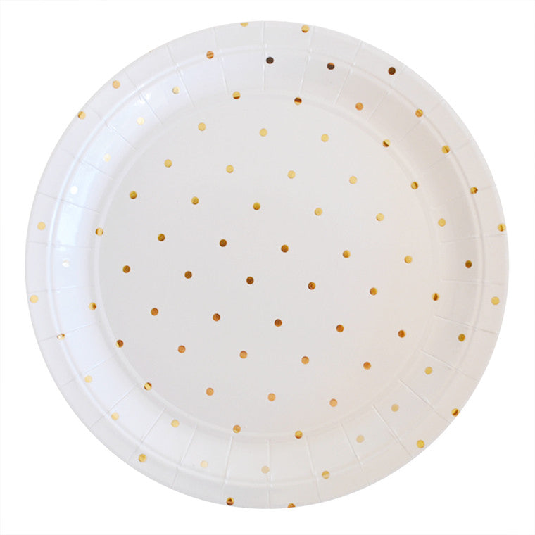 Gold Polka Dot Paper Plates
