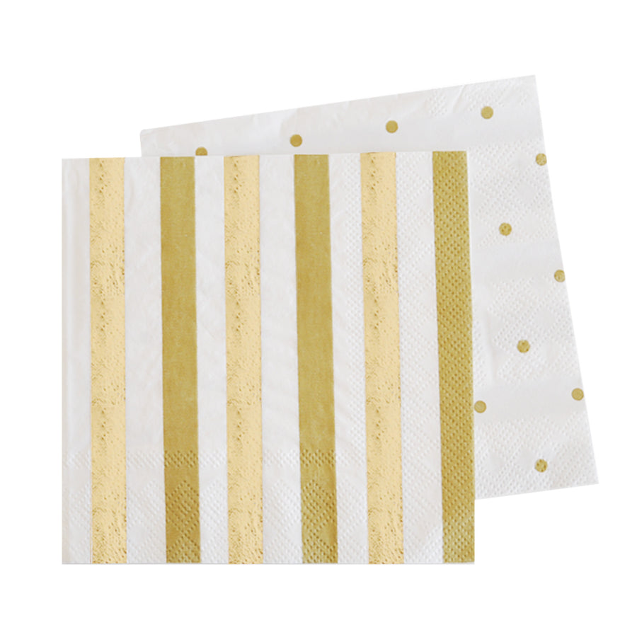 gold polka dot dinner napkins