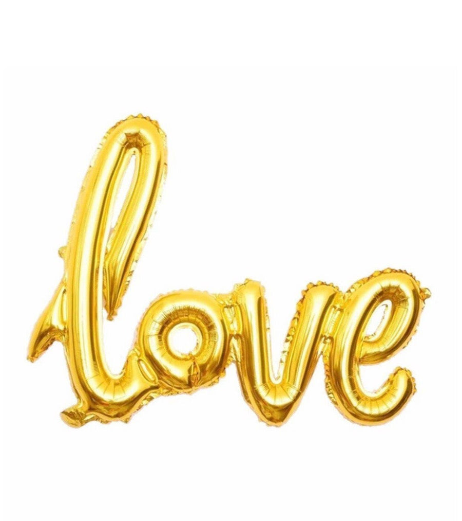 Gold Love Balloon script font/ balloon banner/ air fill only/ script balloon/wedding balloon/ jumbo balloon/
