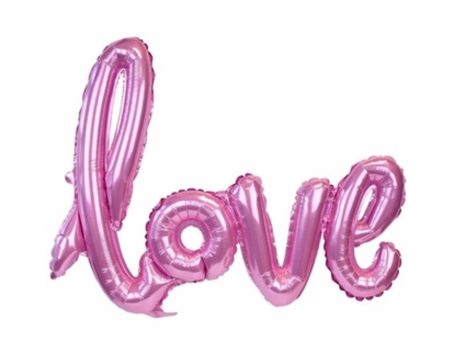 Pink Love Balloon script font/ balloon banner/ air fill only/ script balloon/wedding balloon/ jumbo balloon/