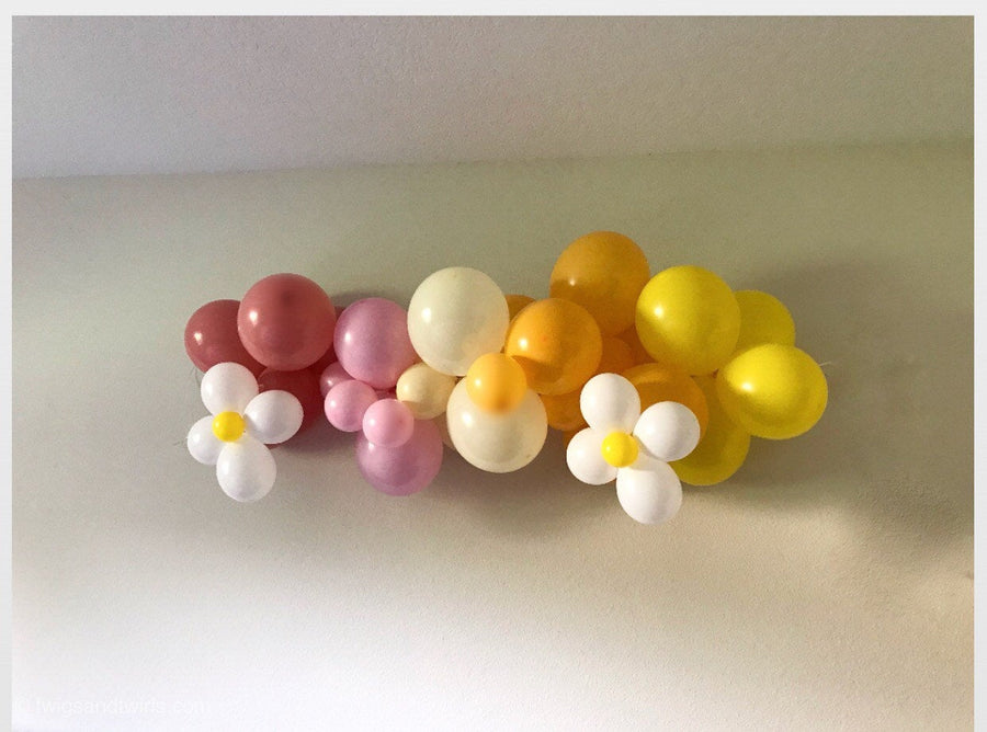 Daisy Balloon Garland- dusty rose, pink, goldenrod,yellow-flower Party Decor-Baby Shower-Bridal Shower-First Birthday-Boho Arch-flower power