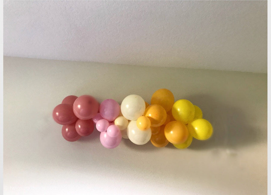 Balloon Garland- dusty rose, pink, ivory,goldenrod-yellow-flower Party Decor-Baby Shower-Bridal Shower-First Birthday-Boho Arch-flower power
