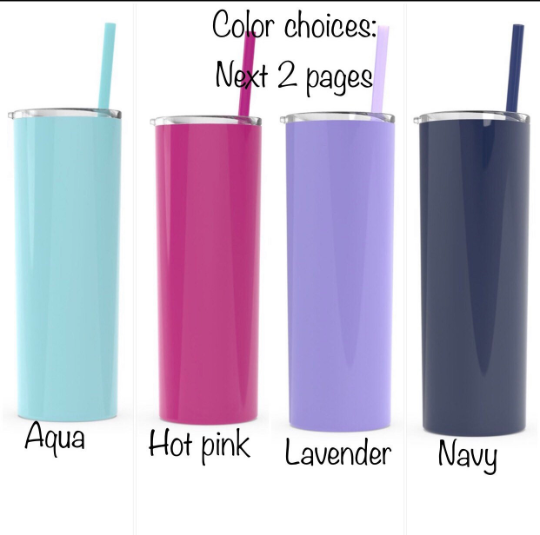 Personalized Stainless Steel Tumblers with Straws