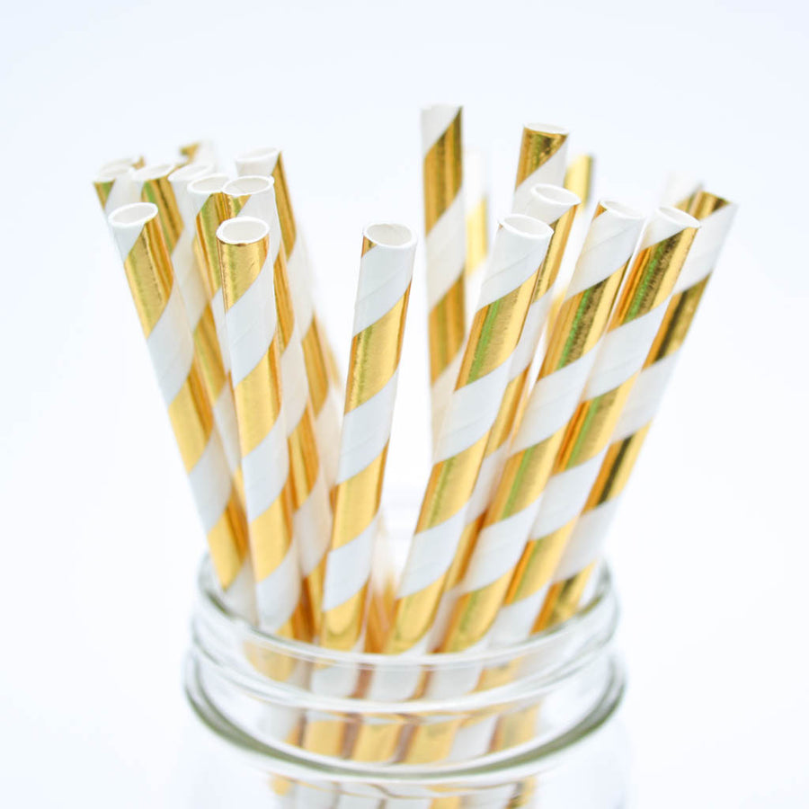 metallic gold straws