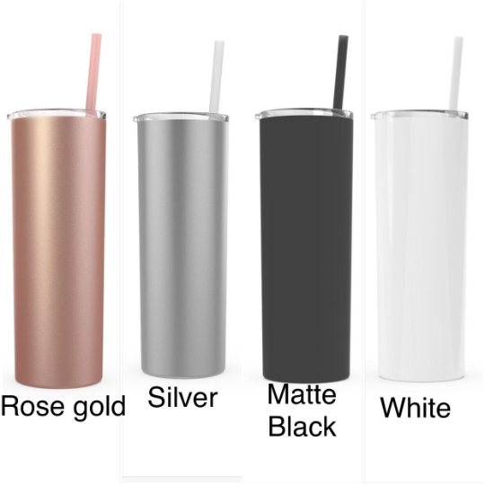 Personalized Stainless Steel Cup with Straw