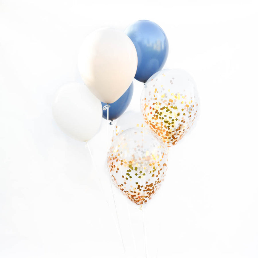 navy and gold balloons
