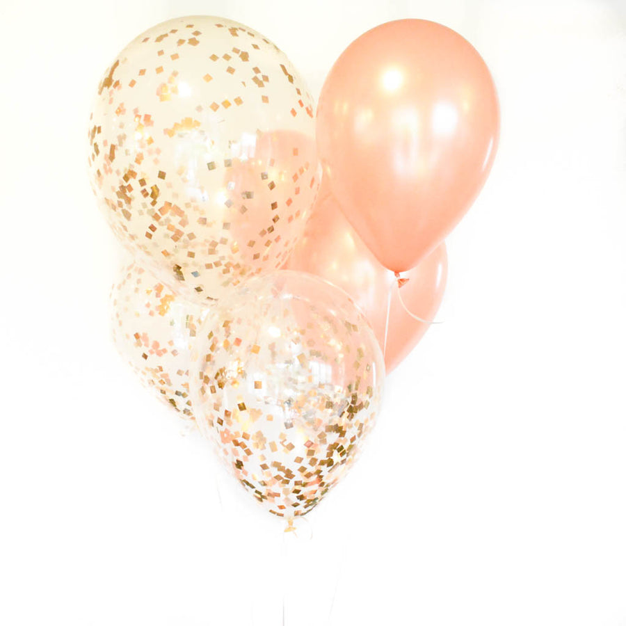 Rose Gold Confetti Balloons, 11 in.