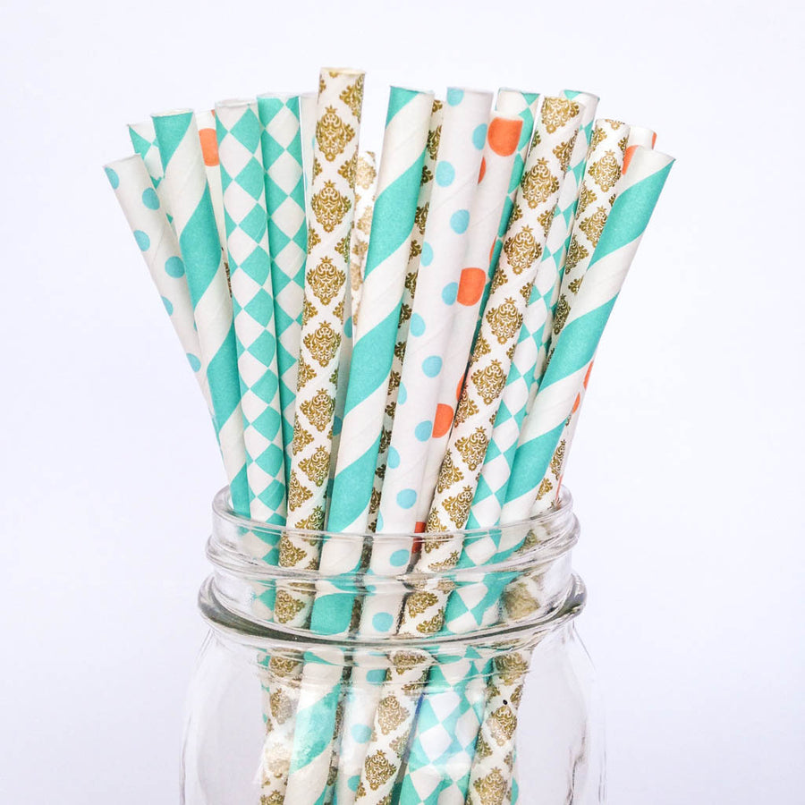 turquoise straws